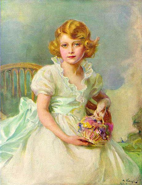 Philip Alexius de Laszlo Princess Elizabeth of York, currently Queen Elizabeth II of the United Kingdom, painted when she was seven years ol France oil painting art